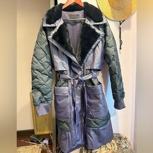 Jordan Women's Trench Coat - Purple and Black